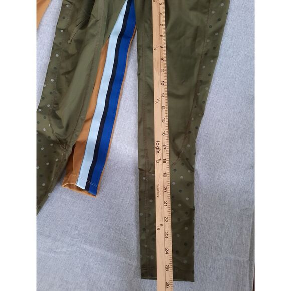 Nike Dri-Fit Women 2 Of Medium Waistband Performances Green/Orange Ankle Pants - Picture 5 of 8